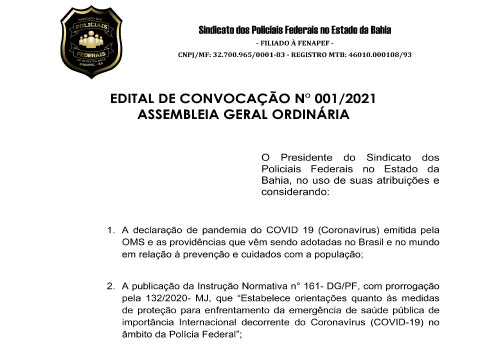 Primeira página do documento
